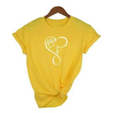 Letters European and American street short sleeves-Yellow-3