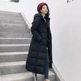 LOVEMI - Lovemi - Long-length knee-length solid hooded cotton coat