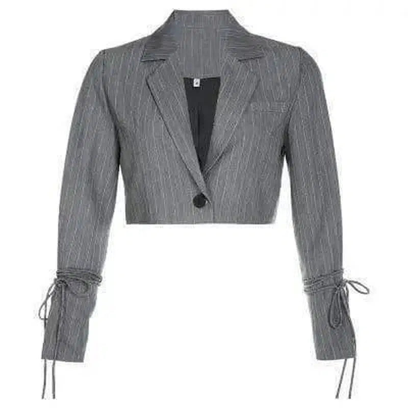 LOVEMI - Lovemi - Long Sleeve Striped Double-button Elegant Office