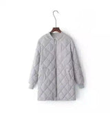 Long Style Cotton Padded Coat 2-Gray-2