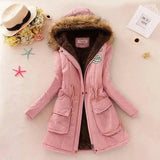 LOVEMI - Lovemi - Long Women's Cotton-Padded Jacket With Wool Collar