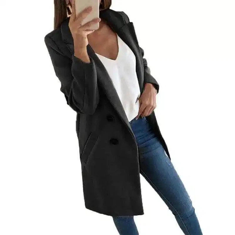 Elegant Blue Coat for Any Occasion-black-5