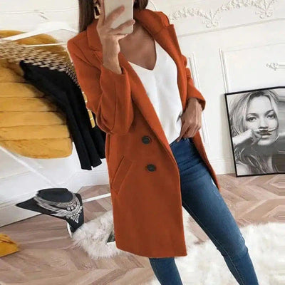 Elegant Blue Coat for Any Occasion-Caramel colour-8