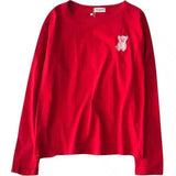 Net red animal embroidery round neck loose long-sleeved-gules-3