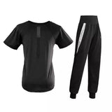 Plus-size yoga suit-Black 2pcs-4