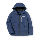 Printed hooded warm jacket-Blue-5