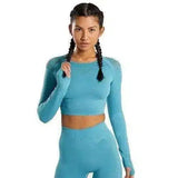 Quick-drying sports seamless yoga wear-Blue-6