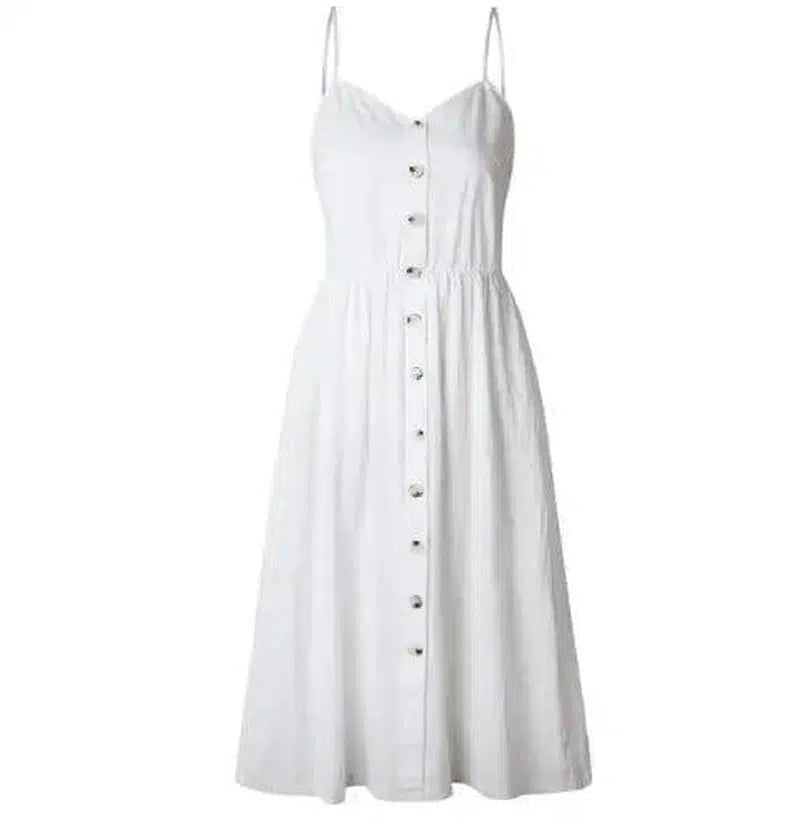 LOVEMI - Lovemi - Sexy Suspender Button Pocket Halter Dress