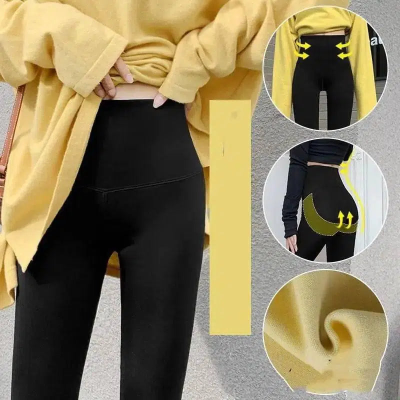 Shark skin leggings women wear thin autumn tights-A yellow-5