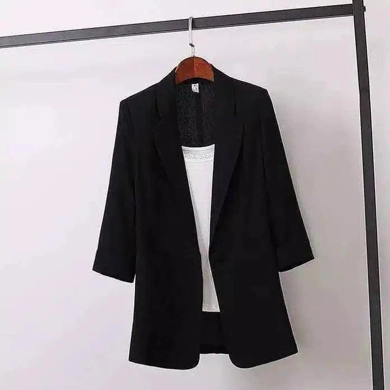 Women's Casual Blazer Jackets for Work-Black-4