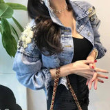 Embroidered Women's Denim Jacket-1