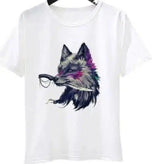 Graphic Fox Print Cotton T-Shirt for Casual Wear-1