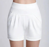 Shorts Chiffon Women Cotton Casual-White-15