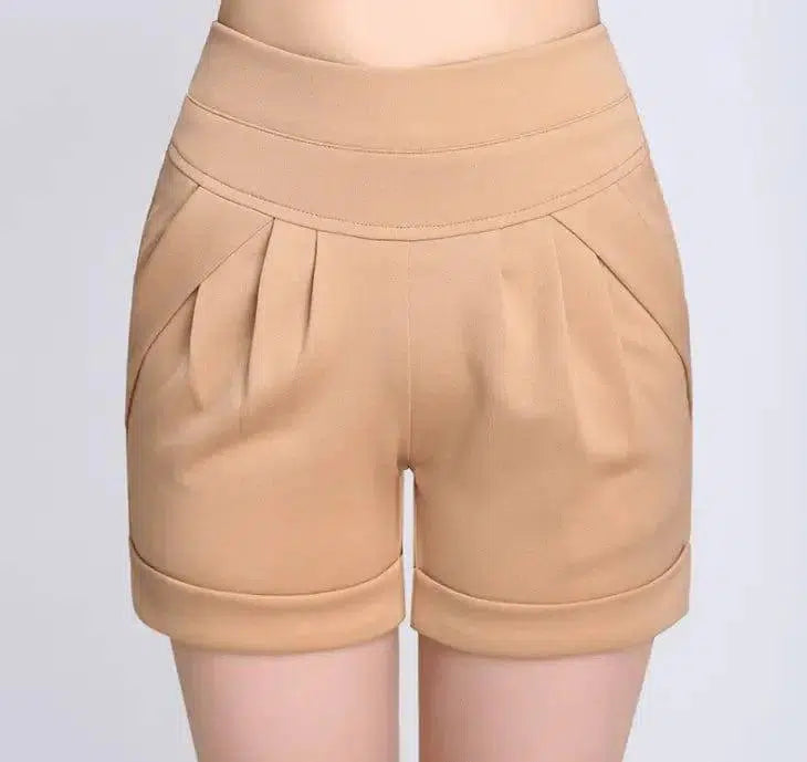 Shorts Chiffon Women Cotton Casual-Khaki-42