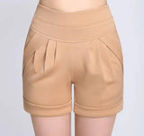 Shorts Chiffon Women Cotton Casual-Khaki-46