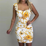 Sleeveless printed hip dress-white-20