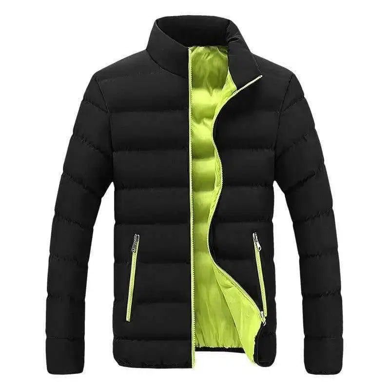 Stand-Up Collar Padded Slim Down Padded Jacket-grass green-4