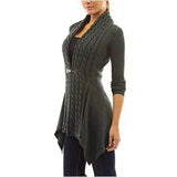 Women's Cable Knit Sweater Cardigan with Buttons-Army green-6