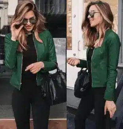 Super stylish and modern spring jacket-Green-2