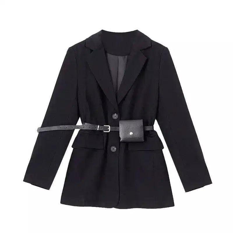 The Waist Waist Temperament Is Thinner Suit-Black-2