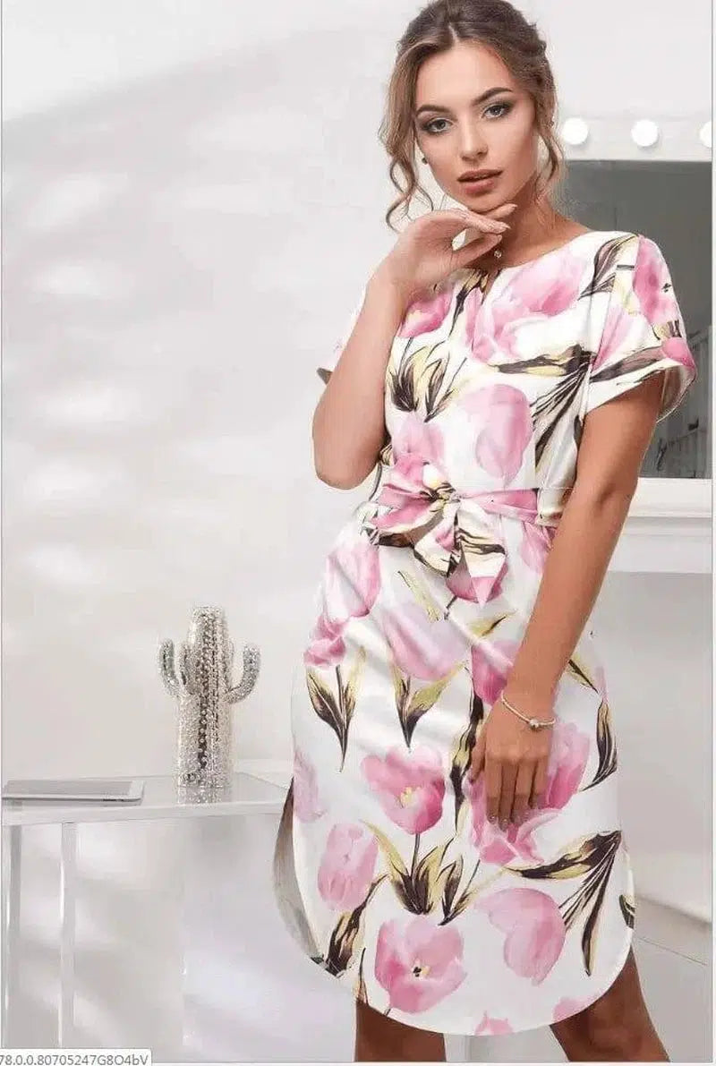 V-Neck Printed Dress-26