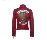 Viper Snake Leather Jacket-Red-3