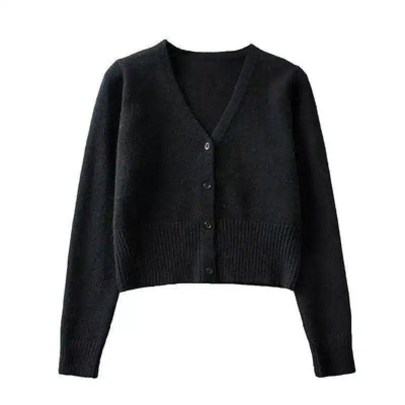 LOVEMI - Lovemi - Waist Cropped Sweater Coat Top