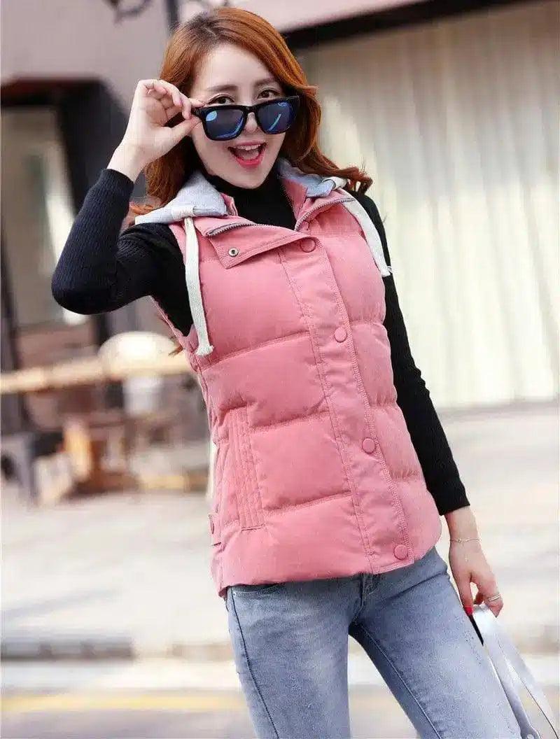 Winter Korean Down Coat-Pink-5