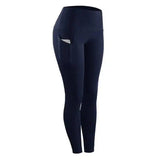 Women Compression Skinny Fitness Leggings Women Stretch-Navy Blue-7