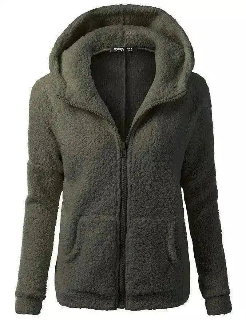 Women's Fashion Jacket Hooded Sweater Sweater-Army Green-7