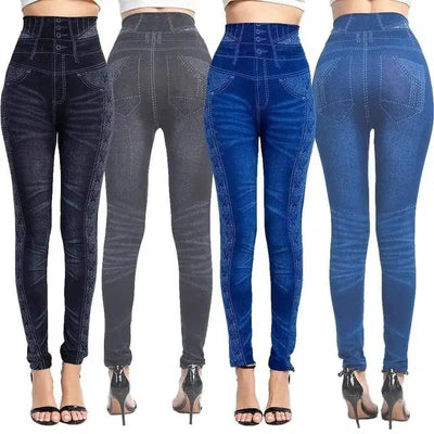 Women's imitation denim leggings-1