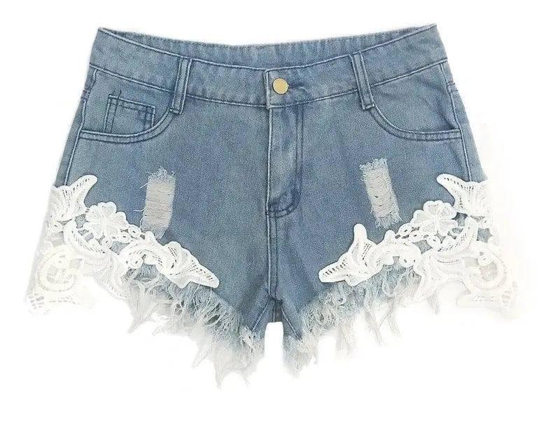 Women's jeans denim shorts hot pants-2