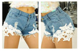 Women's jeans denim shorts hot pants-9