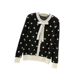 Women's Plus Fat Love Pearl Button Sweater-Black-2