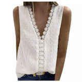 Stylish Chiffon Vest Top for Any Occasion-White-2