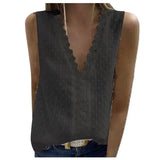 Stylish Chiffon Vest Top for Any Occasion-Black-5