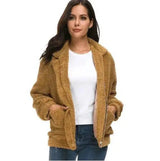 Women's zipper plush jacket-1