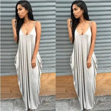 Women Summer Dress 2019 Casual Long Dresses Plus Size-Silver-27