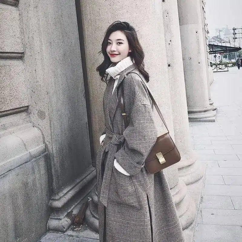 Woolen coat female long section new autumn and winter Korean-1