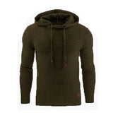 Men's Jacquard Sweater Long-sleeved Hoodie Warm Color Hooded-ArmyGreen-8