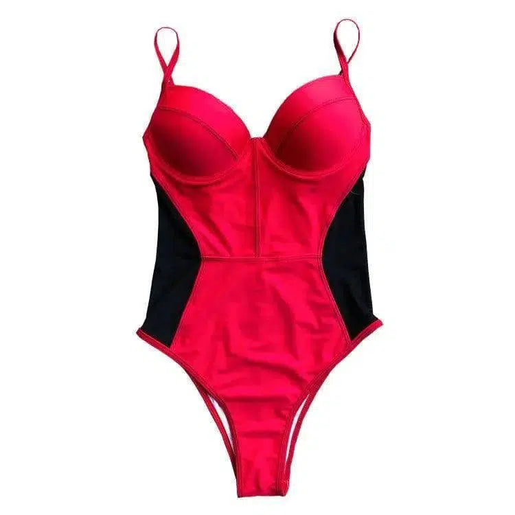 one-piece bikini-Red-5