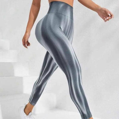 New Tie Dye Aurora Print Sports Pants Seamless High Waisted-Grey-5