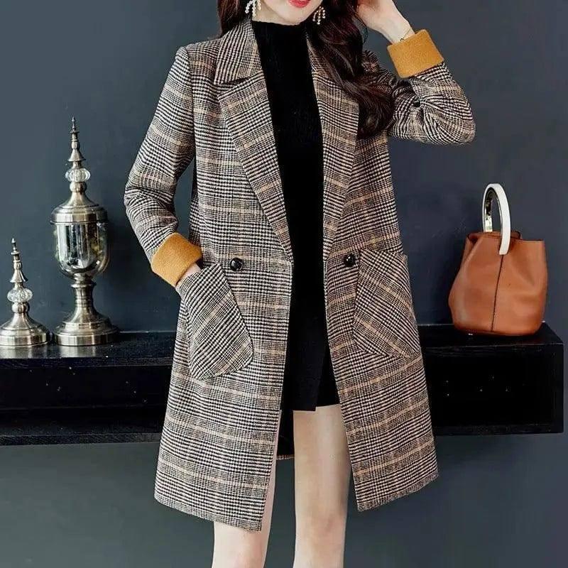 Ol long sleeve loose women's woolen coat-3