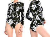 One-Piece Bikini Swimsuit Long Sleeve Surfing Suit-1