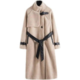 One Piece Cotton Coat Mid-length Lamb Wool-Camel-2