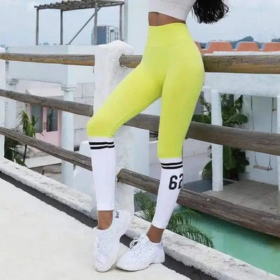 Peach seamless butt lift fitness exercise training outdoor-Yellow-4