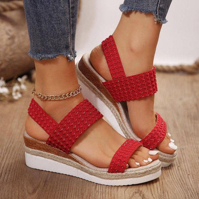 Peep-Toe Wedge Sandals-1