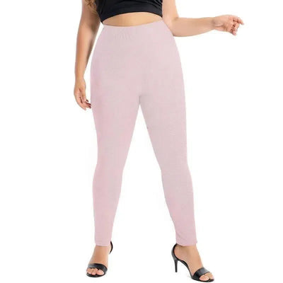 Plus Size Leggings For Women Modal Cotton Stretch Elastic-Pink Leggings Plus-8