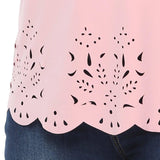 New 2021 Summer Plus Size Tops For Women Large Short Sleeve Loose Hollow Out Pink O-neck T-shirt 3XL 4XL 5XL 6XL-5