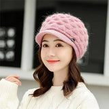 Plush thick warm ear protection scarf hat-Leatherpink-3